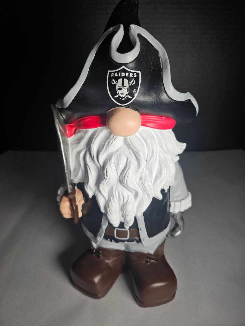 Licensed Las Vegas Raiders Thematic Gnome by FOCO Polyresin 10 Inches